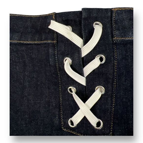 Bldwn Denim Jean Dark Blue Mini Skirt Size Extra Small - Picture 2 of 6